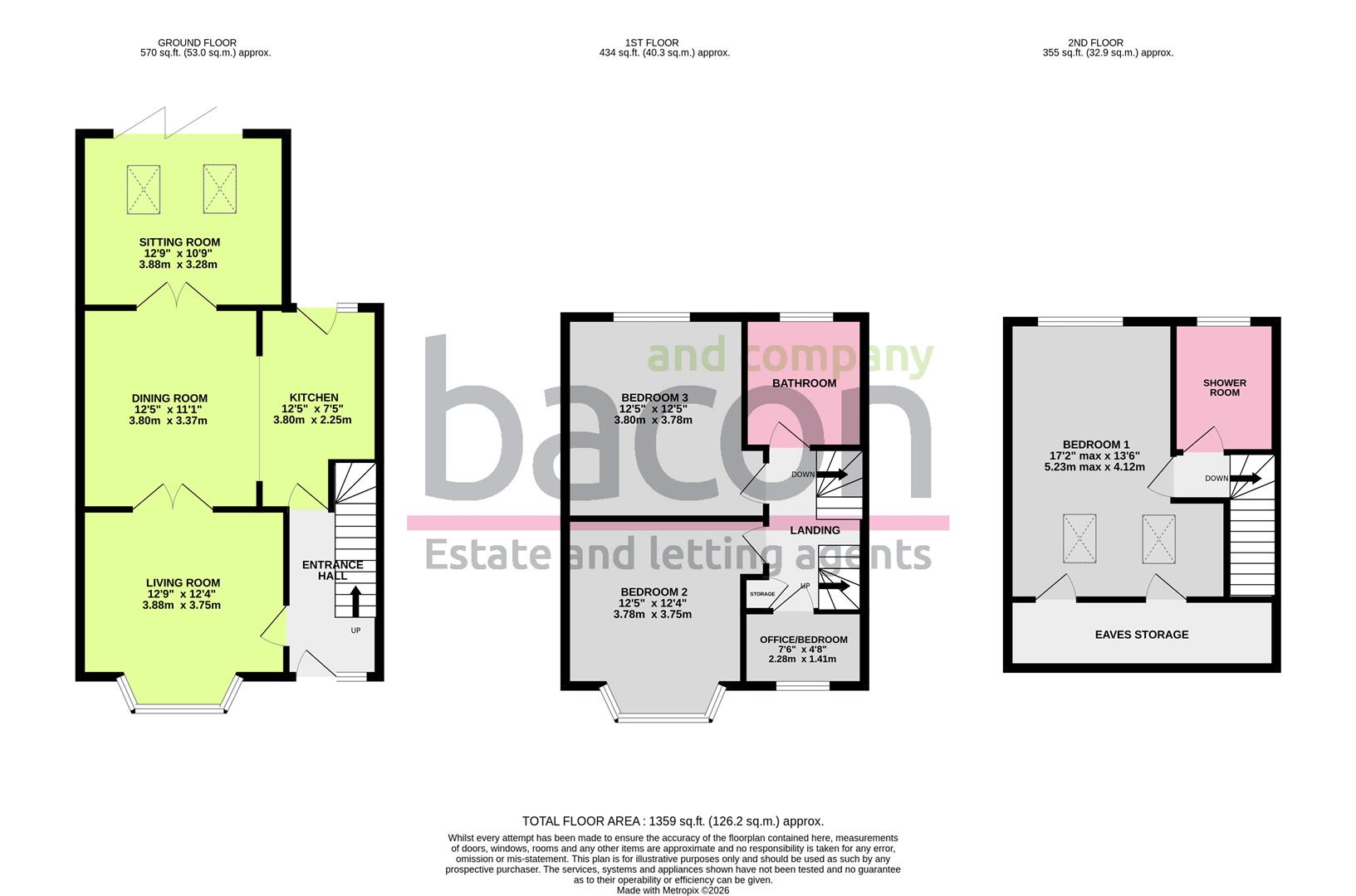 Floor Plan | House - Mid Terrace | Goldsmith Road, Broadwater, BN14 | Sold - Subject to Contract